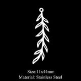 5Pcs Stainless Steel Leaf Pendants DIY Jewelry Making