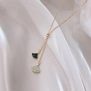 Ginkgo Leaf Pendant Fan Necklace Clavicle Chain Adjustable