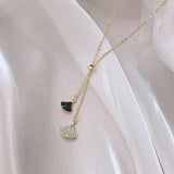 Ginkgo Leaf Pendant Fan Necklace Clavicle Chain Adjustable