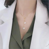 Ginkgo Leaf Pendant Fan Necklace Clavicle Chain Adjustable