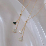 Ginkgo Leaf Pendant Fan Necklace Clavicle Chain Adjustable