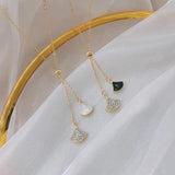 Ginkgo Leaf Pendant Fan Necklace Clavicle Chain Adjustable