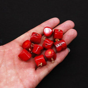 Natural Red Coral Small Pendant Tree Dendritic Coral Sea Bamboo Pendant Jewelry
