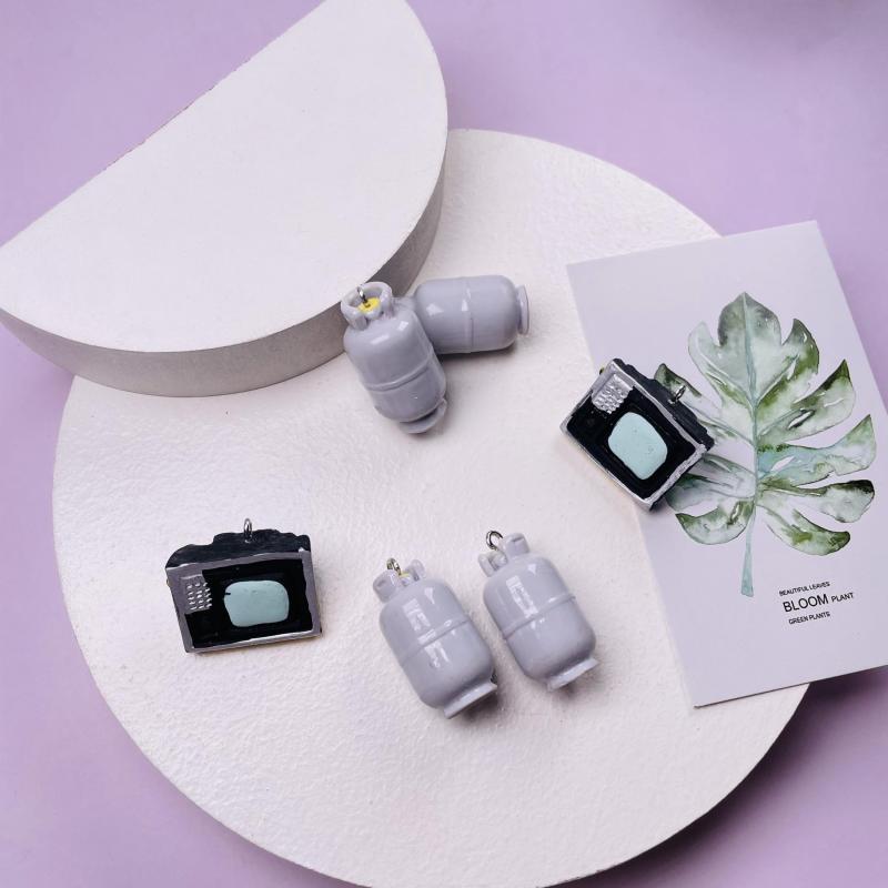 10pcs Resin Furniture Gas Can TV Earring Keychain Charms DIY
