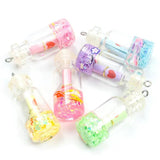 6pcs Candy Wishing Bottle Charms Resin Glass Pendants DIY Jewelry Making