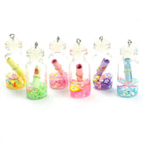 6pcs Candy Wishing Bottle Charms Resin Glass Pendants DIY Jewelry Making