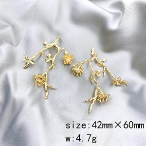 4Pcs/Lot Flower Shape Earring Charms DIY Jewelry Findings