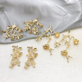 4Pcs/Lot Flower Shape Earring Charms DIY Jewelry Findings