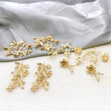 4Pcs/Lot Flower Shape Earring Charms DIY Jewelry Findings