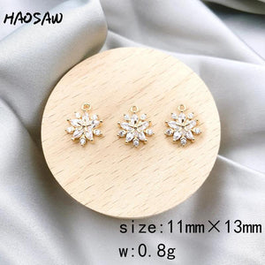 4Pcs Flowers/Rhinestone DIY Jewelry/Crystal Earrings