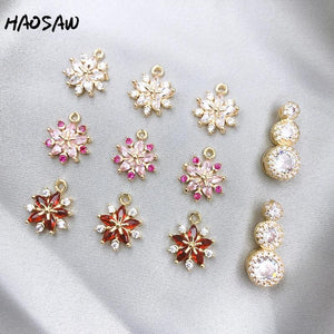 4Pcs Flowers/Rhinestone DIY Jewelry/Crystal Earrings