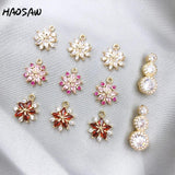 4Pcs Flowers/Rhinestone DIY Jewelry/Crystal Earrings