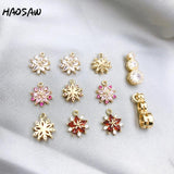 4Pcs Flowers/Rhinestone DIY Jewelry/Crystal Earrings