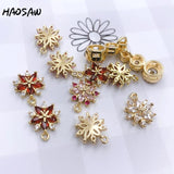 4Pcs Flowers/Rhinestone DIY Jewelry/Crystal Earrings
