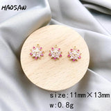 4Pcs Flowers/Rhinestone DIY Jewelry/Crystal Earrings
