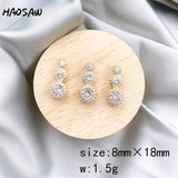 4Pcs Flowers/Rhinestone DIY Jewelry/Crystal Earrings