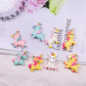 26mm Unicorn Resin Earrings Charm DIY Jewelry Pendant