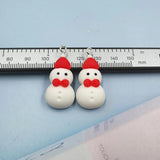 10pcs Christmas Snowman Gingerbread Man Resin Charms For Earring