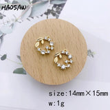 4Pcs/Lot CZ Stone Garland Plating Charm for DIY Jewelry Making