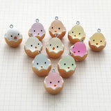 10Pcs 3D Eggshell Chicken Resin Charms for Jewelry Making DIY