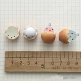 10Pcs 3D Eggshell Chicken Resin Charms for Jewelry Making DIY