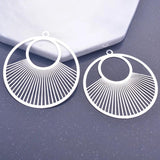 6pcs 40*43mm Rose Big Round Charms Silver Plated Earring DIY Pendant Jewelry
