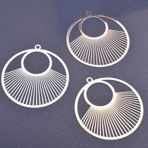 6pcs 40*43mm Rose Big Round Charms Silver Plated Earring DIY Pendant Jewelry