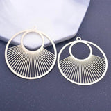 6pcs 40*43mm Rose Big Round Charms Silver Plated Earring DIY Pendant Jewelry