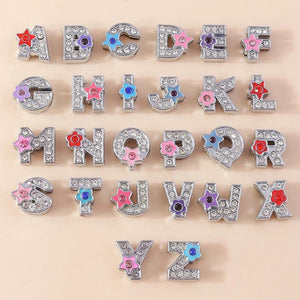 10pcs Crystal Letter Charm A-Z Alphabet Pendants for DIY Jewelry Making