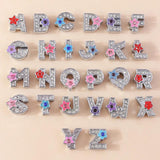 10pcs Crystal Letter Charm A-Z Alphabet Pendants for DIY Jewelry Making