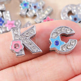 10pcs Crystal Letter Charm A-Z Alphabet Pendants for DIY Jewelry Making