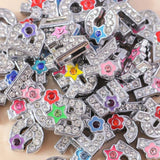 10pcs Crystal Letter Charm A-Z Alphabet Pendants for DIY Jewelry Making