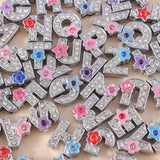 10pcs Crystal Letter Charm A-Z Alphabet Pendants for DIY Jewelry Making
