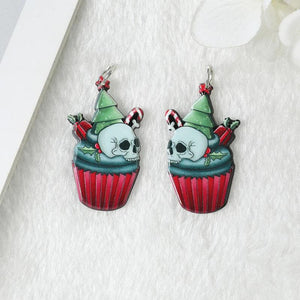 12Pcs Christmas Charms Spooky Tree Skull Santa Claus Holiday Pendant