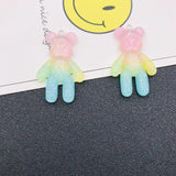 10pcs Colorful Bear Charm Pendant for DIY Making, Necklace