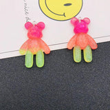 10pcs Colorful Bear Charm Pendant for DIY Making, Necklace