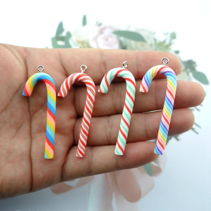 Candy Cane Charms for Jewelry Making - Diy Earring Bracelet Pendant Accessories