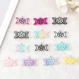 15Pcs Halloween Party Charms Glitter Resin Star Moon Witches Jewelry Findings