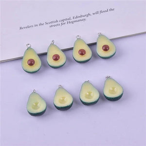 10pcs 3D Avocado Fruit Resin Charms Earring DIY Jewelry Accessories