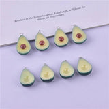 10pcs 3D Avocado Fruit Resin Charms Earring DIY Jewelry Accessories