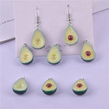 10pcs 3D Avocado Fruit Resin Charms Earring DIY Jewelry Accessories
