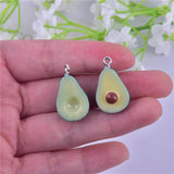 10pcs 3D Avocado Fruit Resin Charms Earring DIY Jewelry Accessories