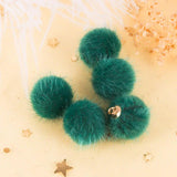 24pcs 15mm Plush Fur Ball Beads DIY Pompom Pendant for Jewelry Making