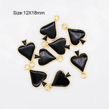 20pcs Enamel Playing Card Shape Charms KC Tone DIY Jewelry Making Pendants