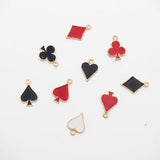 20pcs Enamel Playing Card Shape Charms KC Tone DIY Jewelry Making Pendants