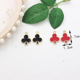 20pcs Enamel Playing Card Shape Charms KC Tone DIY Jewelry Making Pendants