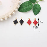 20pcs Enamel Playing Card Shape Charms KC Tone DIY Jewelry Making Pendants