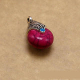 Tibetan Silver Water Drop Beads Natural Stone Pendants for DIY Jewelry Making