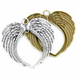 Large Angel Wings Pendants Charm in Circle Christmas Tree Ornament