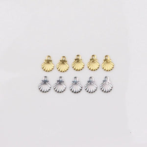 20pcs 6mm Stainless Steel Shell Dangling Charms DIY Jewelry Unfading Colorless